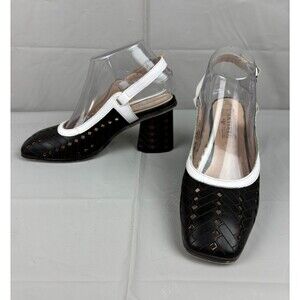 L'Artiste by Spring Step FLIRT Slingback Heels Shoes - EU 37/US 6.5 Black White